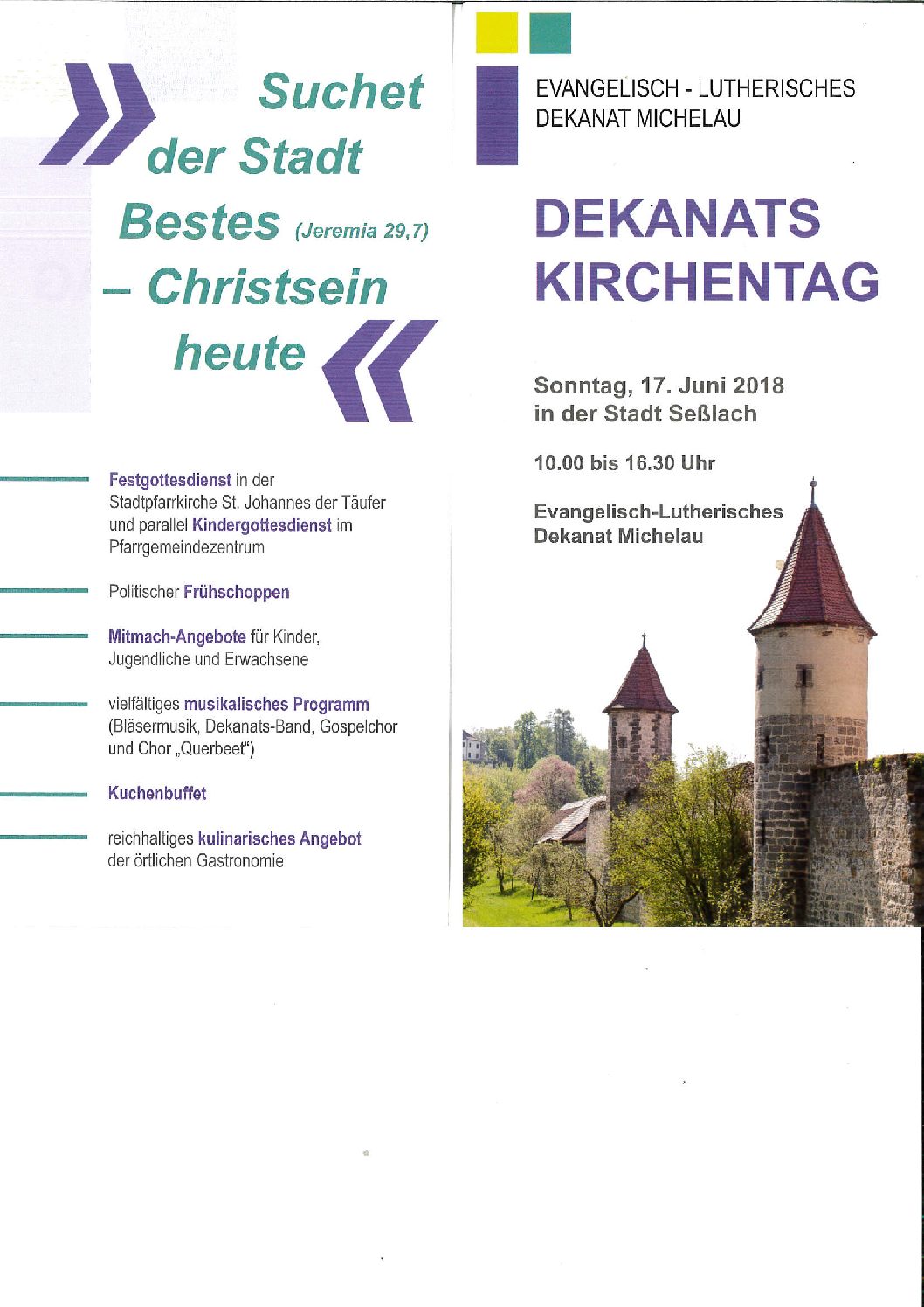 Dekanatskirchentag am 17. Juni 2018 in Seßlach – wir sind dabei –